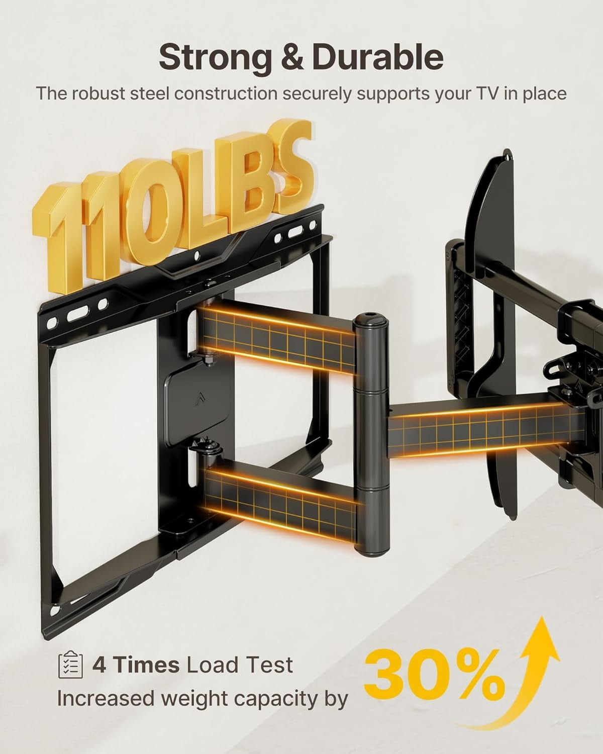 monTEK Full Motion TV Wall Mount for 37-84 inch TVs, Articulating TV Bracket, Tilt & Swivel, Max VESA 600x400mm, Holds 110 lbs