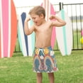 thumbnail image 4 of FORMRS Boys Swim Trunks Quick Dry Mesh Liner Boardshorts Sizes XS-XL, Blue Rainbow, 4 of 7