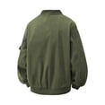 thumbnail image 4 of PiGOGI Men's Winter Coats Solid Color Loose Casual Corduroy Multi Pocket Full Zip Long Sleeve Jacket Army Green XL, 4 of 7