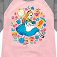 thumbnail image 3 of Alice in Wonderland - Alice With Icons - Toddler & Youth Girls Raglan Graphic T-Shirt, 3 of 5