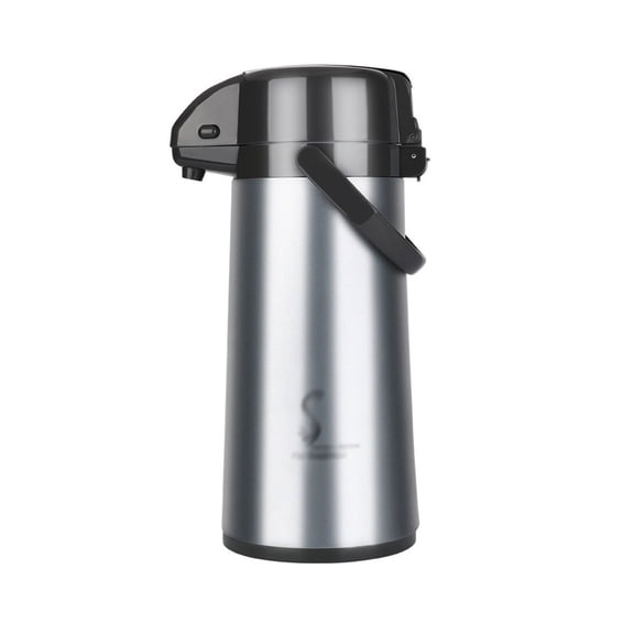 Pneumatic Coffee Thermos 2200ML Large Capacity Thermos Black Thermos for Home and Office Use