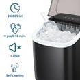 thumbnail image 3 of YUKOOL Desktop Ice Maker,Portable,9pcs/6-13min,26lbs/24H,Self Cleaning,With Ice Scoop,Black, 3 of 9
