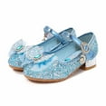 thumbnail image 3 of Girls Snow Queen Queen Heel Shoes Wedding Toddler Flower Glitter Dress Shoes (Little/Big Kid), 3 of 6