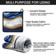 thumbnail image 7 of Blue Gold Wave Marble Pattern Kitchen Oven Mitt and Pot Holder Sets 2 Pcs for Baking, Cooking and Grilling, Heat Resistant Up To 392 °F, 7 of 7