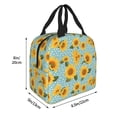 thumbnail image 2 of Disketp White Polka Dot Sunflower Lunch Bag for Women Men, Leakproof Thermal Cooler Sack Food Handbags Case High Capacity forTravel Work School Picnic, 2 of 5