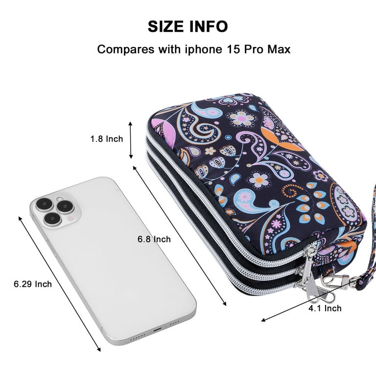 HAWEE Paisley Wristlet Wallet, 3 Zipper Coin Pouch photo 3