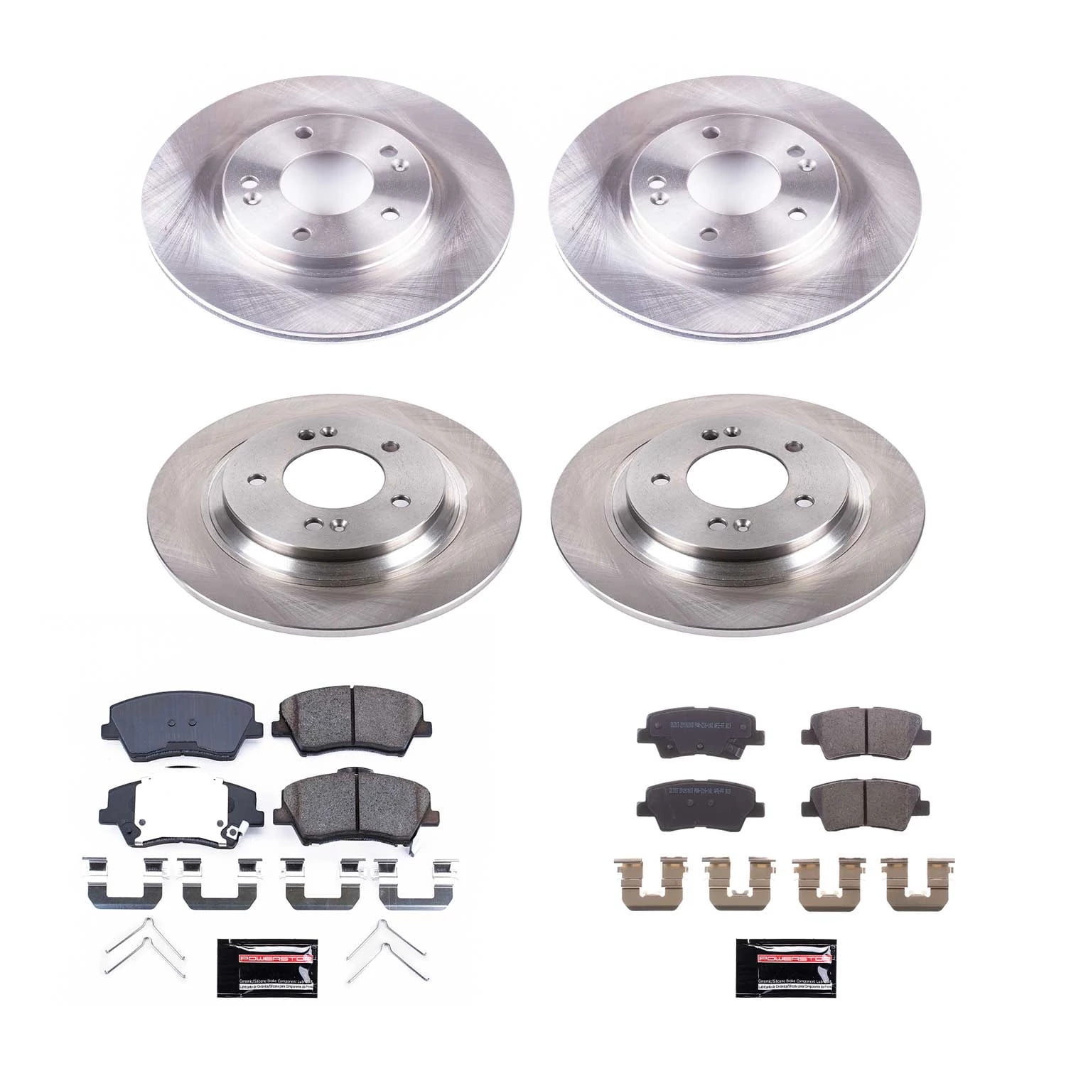 PowerStop Front and Rear Stock Replacement Brake Pad and Rotor Kit Fits: HYUNDAI KIA Select Models KOE7928