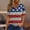 â™”295-Multicolor, variant on Women's 3/4 Length Sleeve Tops - Independence Day Print V-Neck Button Blouse, Casual Short Sleeve Tops for Women, Trendy Summer Tops