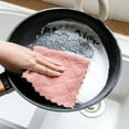 thumbnail image 6 of 5-Pack Absorbent Coral Dish Cloths for Kitchen Cleaning, reusable Sink Wipe Rag Towels, Green, 6 of 6