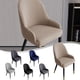 thumbnail image 5 of KDJ Velvet Semi-Circular Dining Chair Cover, Elastic Stretchable Curved Chair Slipcover, Polyester Spandex Blend, Anti-Wrinkle Anti-Pilling, Available in Khaki, Gray, Black, Navy Blue, 5 of 7