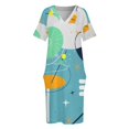 thumbnail image 3 of Vestido de verano para mujer 2025 con bolsillos sueltos, estilo retro atómico abstracto y estilo playero., 3 of 6