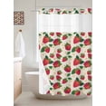 thumbnail image 6 of No Hook Shower Curtain with Snap in Liner, Strawberry Summer Flower Seamless Waterproof Bath Curtain Double Layers with See Through Top Window, Farm Fruit Retro Linen Hotel Shower Curtains 36x72in, 6 of 9
