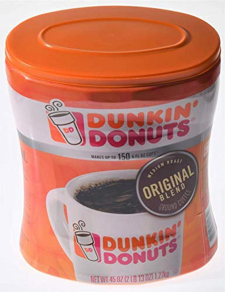 Dunkin' Donuts Original Ground Coffee, 45oz - Makes up to 150 6floz cups, 2Pack