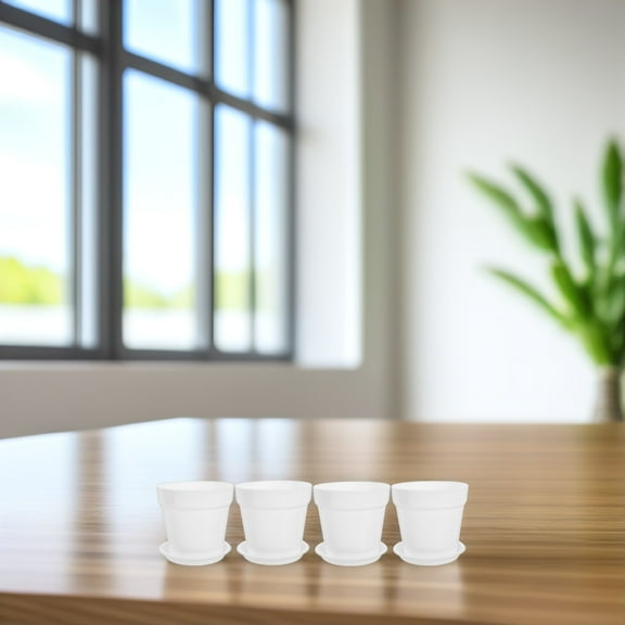 WHAMVOX 10 Sets Gardening Flowerpot Planter Plants Pots White