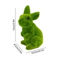 thumbnail image 3 of Easter Decorations Flocked Bunny Figurines Set of 2, Green Velvet Simulation Rabbits Ornament for Spring Home Desk Tabletop Decor, 3 of 6