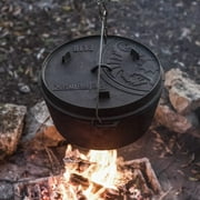 Petromax Cast Iron Dutch Oven for Cooking or Baking Outdoors Over a Campfire or in the Home Kitchen, Pre-Seasoned Cookware Conducts Heat Evenly, 3 Legs, 17 Quart