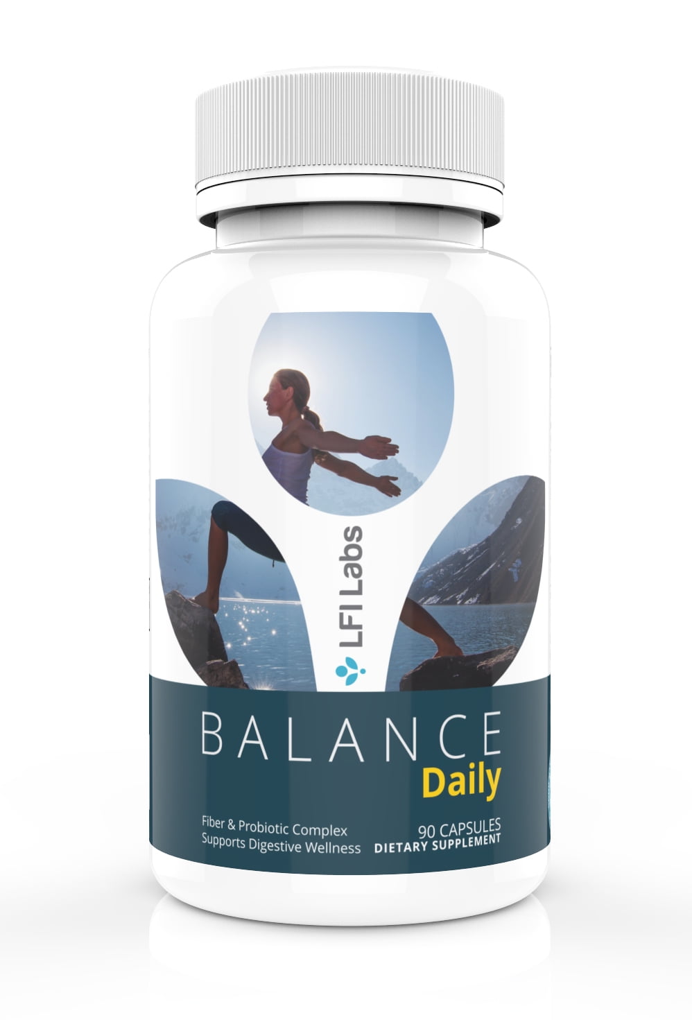 Prebiotic Fiber & Probiotic for Maintenance Cleanse, Detox, and Gut Health: Eliminate Toxins, Manage Weight | LFI BALANCE Daily Cleanse 90 Capsules