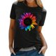 thumbnail image 1 of Gibobby Camisetas Mujer Baratas Manga Corta Camiseta informal con estampado de flores para mujer, camiseta de manga corta con cuello redondo, camiseta elegante(Negro,XL), 1 of 5