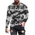 thumbnail image 3 of DDAPJ pyju Men's Long Sleeve Round Neck Camo T-Shirt Camouflage Workout Shirts Soft Lightweight Casual Hipster Tee Tops Birthday Gifts Gray XXXL, 3 of 5