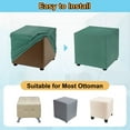thumbnail image 4 of Square Ottoman Cover 18x18x18inch Polyester Ottoman Slipcovers, Green, 4 of 6