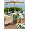 thumbnail image 5 of Outdoor Tablecloth with Umbrella Hole for Patio/Picnic/Party/Camping, Tropical Palm Trees Waterproof Table Cloth Rectangle Table Cover Washable, Green Botanical Summer Flowers Vintage (60"x 120"), 5 of 9