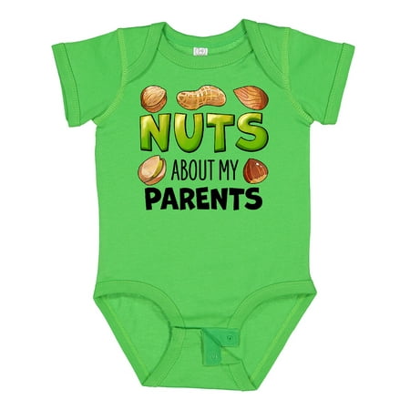 

Inktastic Nuts About My Parents Peanut Almond Pistachio Gift Baby Boy or Baby Girl Bodysuit