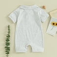 thumbnail image 3 of Bagilaanoe Newborn Baby Boy Summer One-pieces Short Sleeve Jumpsuit 3M 6M 12M 18M Infant Romper Casual Clothing, 3 of 7