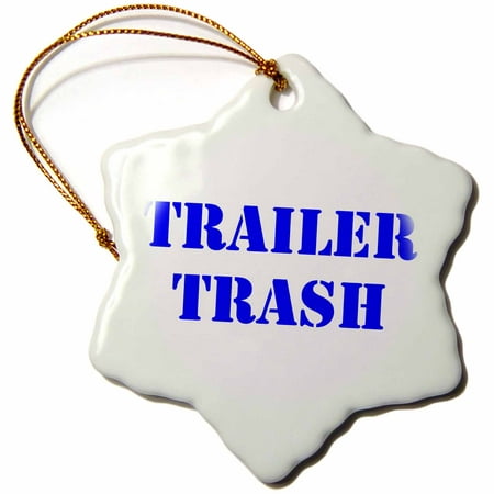 3dRose Trailer Trash Blue - Snowflake Ornament,