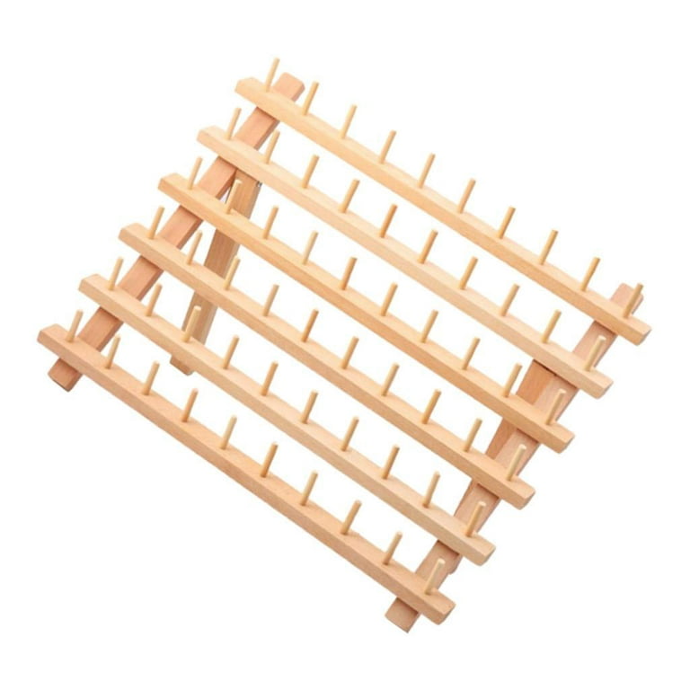 1pc Wooden 60-Spool Sewing Thread Rack, Sewing Thead Holder, Embroidery  Organizer For Sewing Quilting Hair Braiding, With Hanging Hooks, Ideal For  Hal