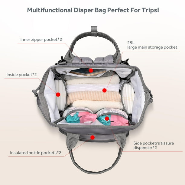 Sac à Langer Bébé Imperméable à Dos Grande Capacité Compact