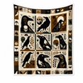thumbnail image 2 of Mystical Black Bird Patchwork Throw Blanket Soft Flannel Plush Bed Couch Decor With Geometric Raven Pattern 39.4x59.1 Inch, 2 of 4
