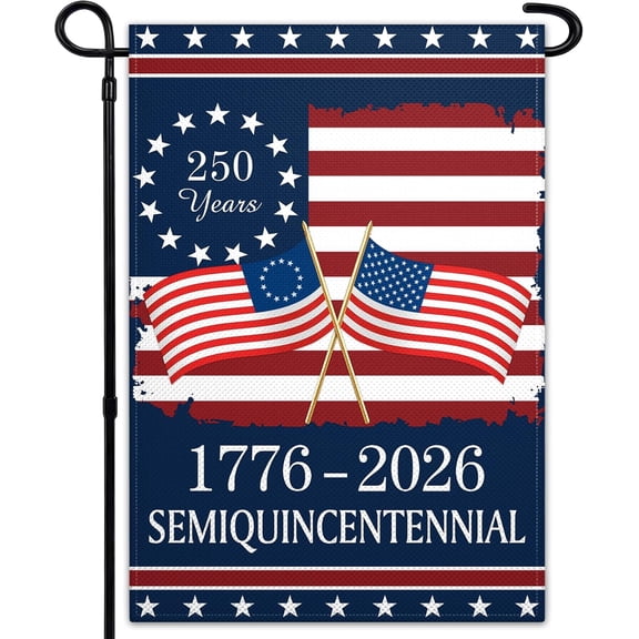 America Garden Flag 12x18 Inch 250 Years USA Yard Flag 1776-2026 Semiquincentennial Outdoor House Decor for Independence Day