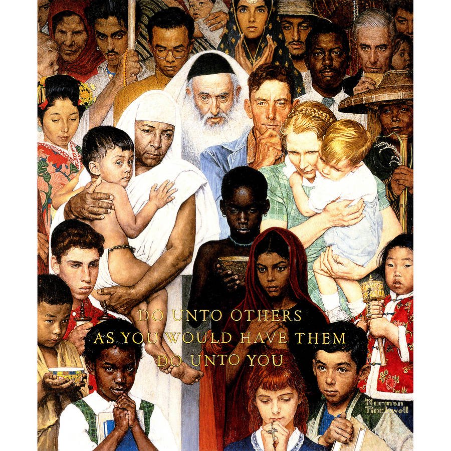 Marmont Hill Golden Rule by Norman Rockwell Canvas Wall Art Walmart