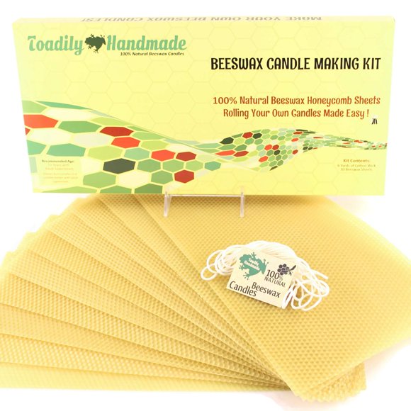 Kit de velas de cera de abeja Toadily Handmade, 10 hojas, 20 x 41 cm