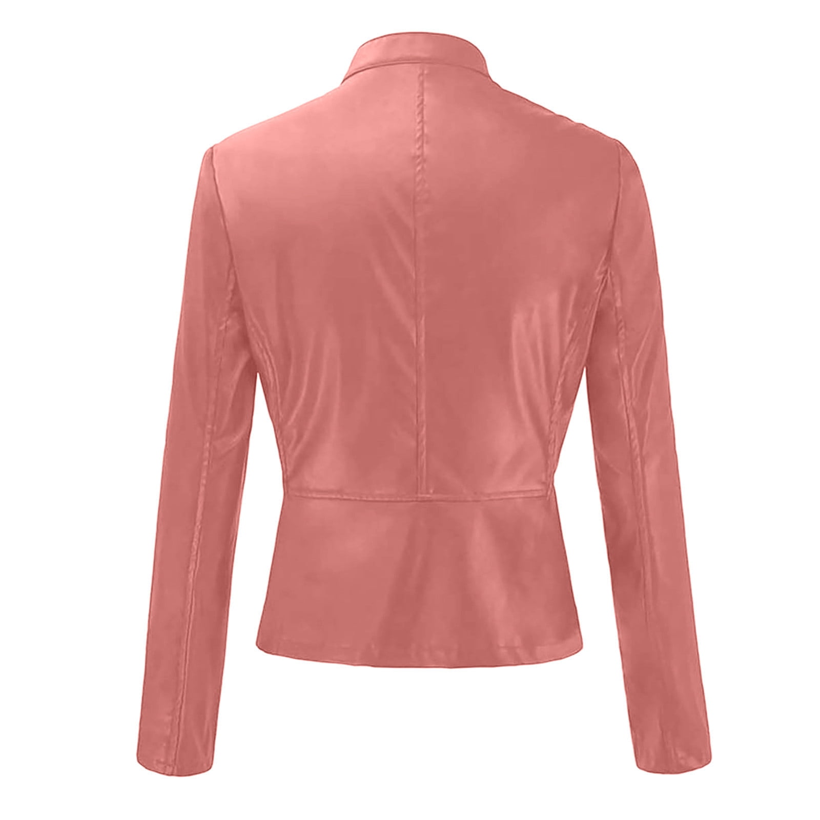 VEKDONE 2025 Clearance Womens Faux Leather Short Jacket Zip Up Moto Biker Slim Fit Jackets Coat Lightweight Bolero Motorcycle Outwear