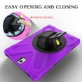 thumbnail image 5 of XYX Case for Samsung Galaxy Tab S3 9.7 inch SM-T820/SM-T825 with 360 Degree Rotating, Hand Strap, Shoulder Strap, Purple, 5 of 7