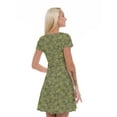 thumbnail image 2 of Women’s A Line Meadow Summer Dress, Retro Triangle Arrangement, Cross Wrap V Neck, 6 Sizes, by Ambesonne, 2 of 2
