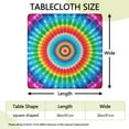 thumbnail image 2 of Colorful Tie Dye Circular Pattern Square Fitted Tablecloth with Elastic Edge,Square Table Cover,Washable Elastic Table Cover for Home Kitchen Party Decor 36"x36", 2 of 6