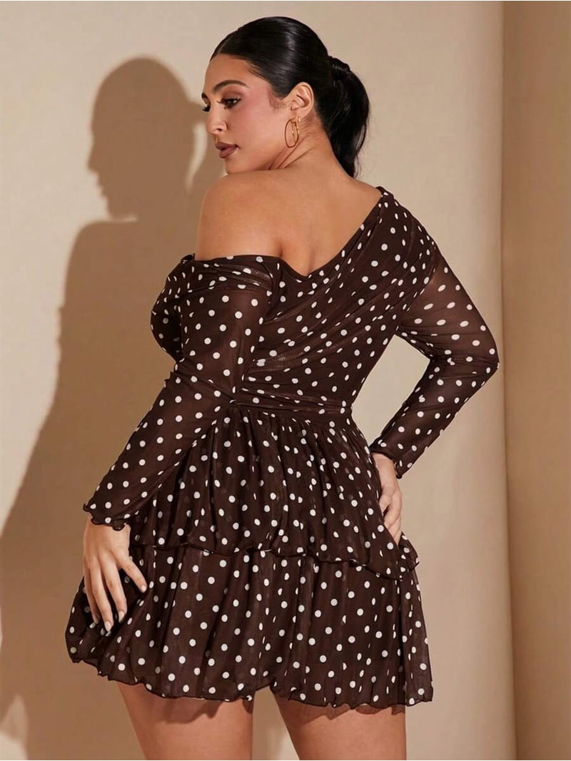 brown mini dress ruffle Iolanda Backless Detailing in this piece is a Stock_MD_W_6 Mango one-shoulder ruched detail Size:38 Long + 32 Waist(Adjust 2