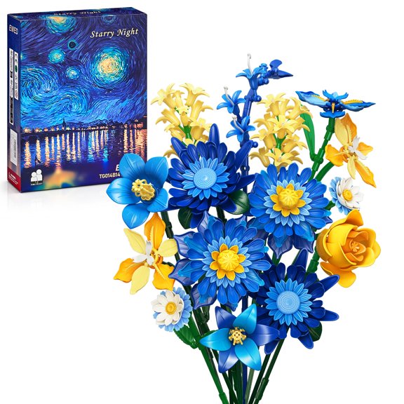Set de construcción EWED Starry Blooms, ramo de flores con 549 ladrillos