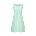 thumbnail image 5 of Otvok Mint Green Dresses Women Summer Pocket Casual Solid Round-Neck Sleeveless Mini Dress, 5 of 6