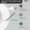 thumbnail image 4 of Iron Forge Cable 12 Gauge Power Cord Replacement - 6ft,15 Amp White Heavy Duty, 12/3 SJT 3 Prong Cable - for Appliances & Power Tools, NEMA 5-15P, 4 of 7