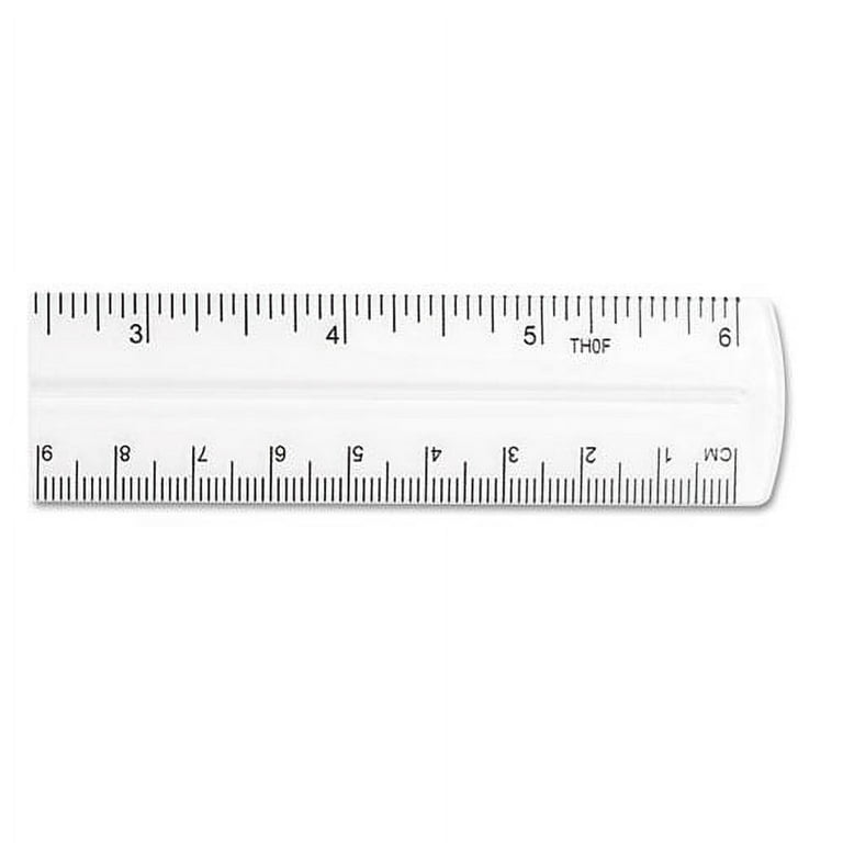 Transparent Shatter-Resistant Plastic Ruler, Standard/Metric, 6 Transparent Shatter-Resistant Plastic Ruler, Standard/Metric, 6