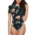 thumbnail image 2 of Goofa Baby Sloths Sleeping Printed Women Rash Guard Short Sleeve,Tummy control Swimsuit Surfing Swimsuit Bathing Suit One Piece Swimsuit UPF 50-Medium, 2 of 9