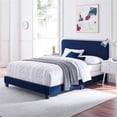 thumbnail image 2 of Pemberly Row Channel Tufted Performance Velvet King Bed in Navy, 2 of 8