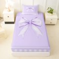 thumbnail image 4 of Erosebridal Purple Bow Twin Sheet Sets, Watercolor Bowknot Bedding for Girls, 3-Piece, 4 of 6