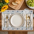 thumbnail image 4 of Texas Star Navy Blue Placemats Set of 8, Farmhouse Vintage Art Wooden Placemats for Dining Table, Place Mats for Kitchen Tabletop, Waterproof Wipeable Dining Table Mats Set, 4 of 9
