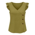 thumbnail image 5 of Ashirexll Tops for Women Trendy Casual Loose Fashion Sleeveless V-Neck Button Up Pullover Top for Summer, 5 of 5