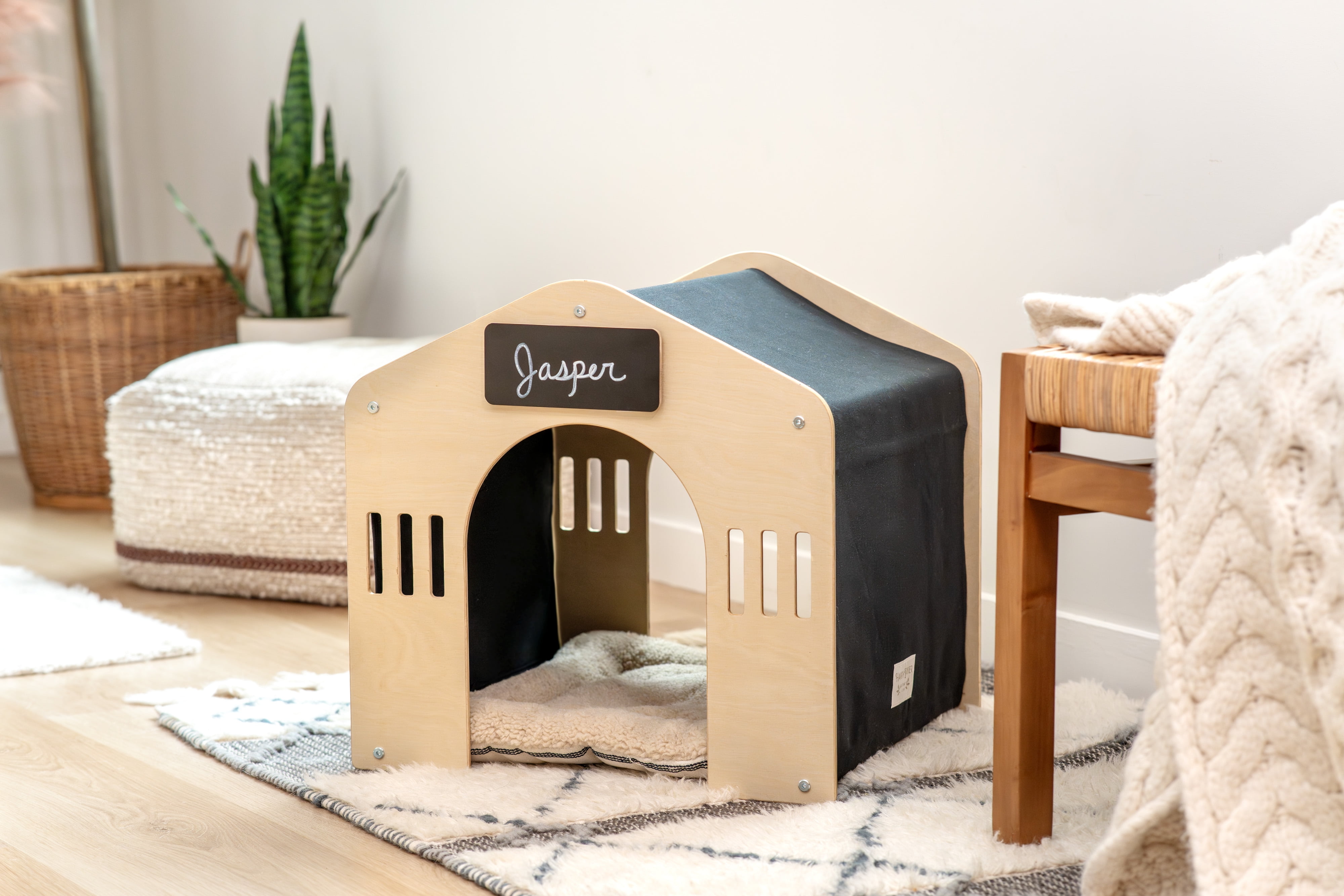 Harry Barker Wooden Pet House, Cat Cube, Brown