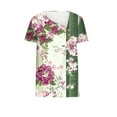 thumbnail image 4 of ATENAR T Shirts for Women Short Sleeve Casual Shirts for Women V Neck Tee Beige S, 4 of 5